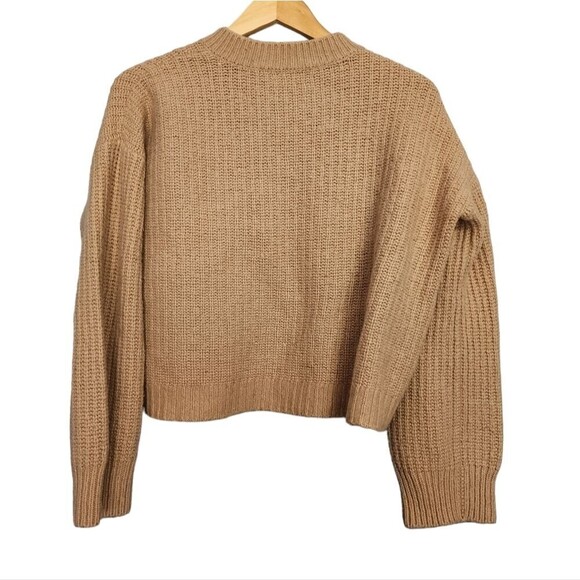 Something Navy Henley Sweater Cashmere Blend Camel Size S - Picture 4 of 7